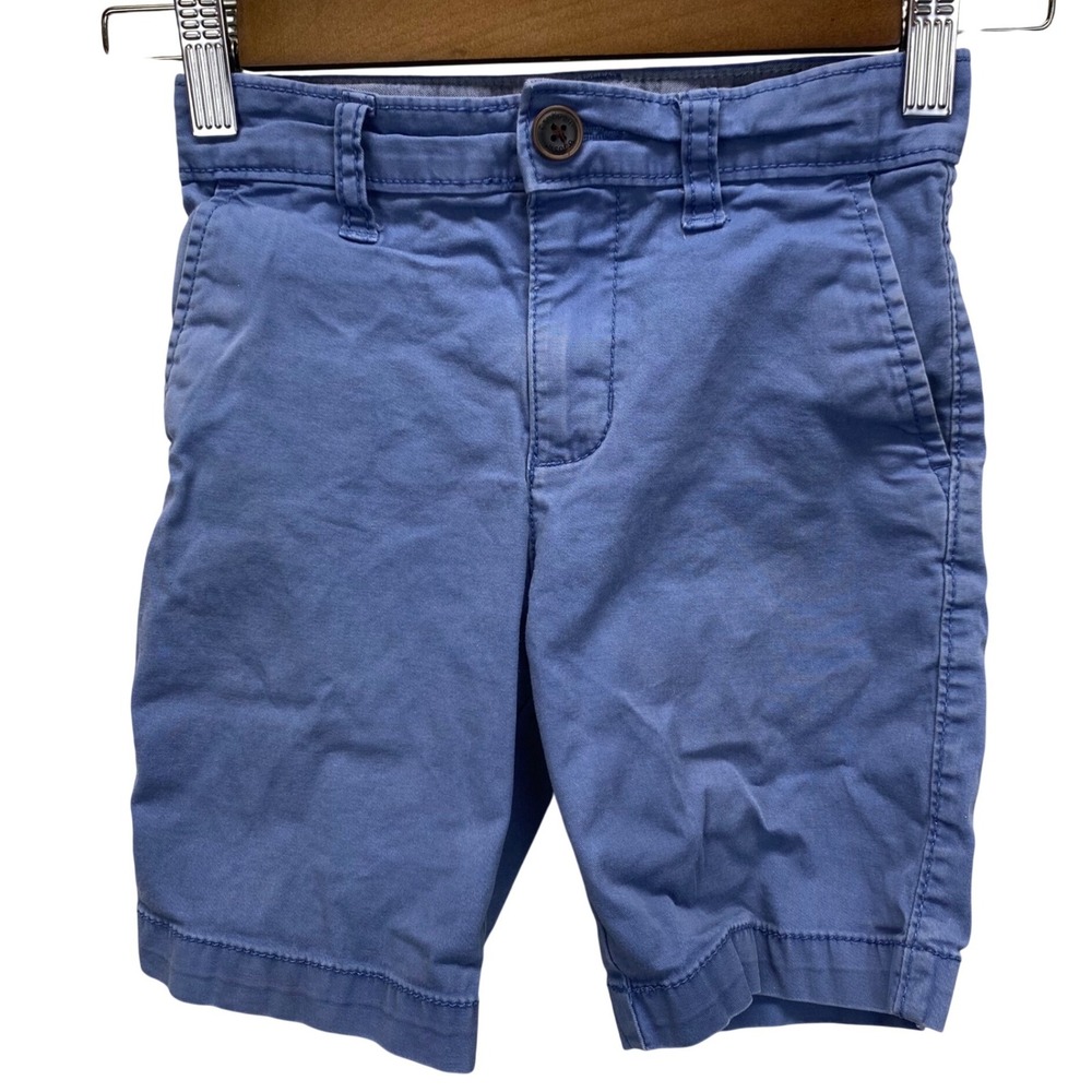 OshKosh B'gosh Kids Blue Chino Shorts Size 5 Adjustable Waist Stretch